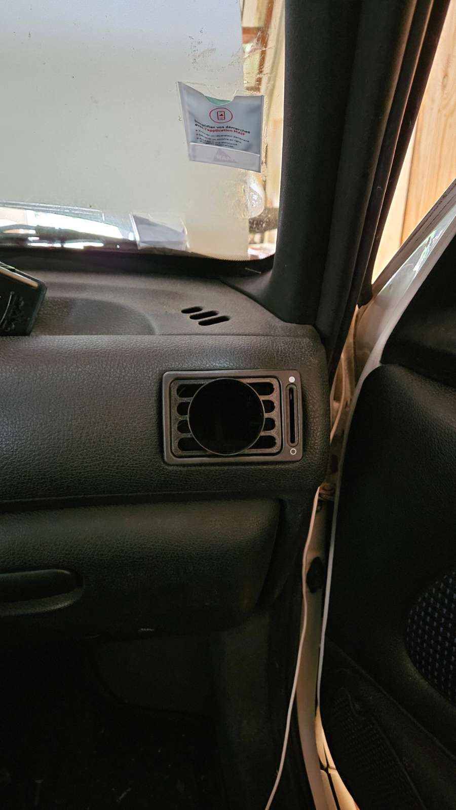 Support manomètre 52 mm Peugeot 106 petite grille