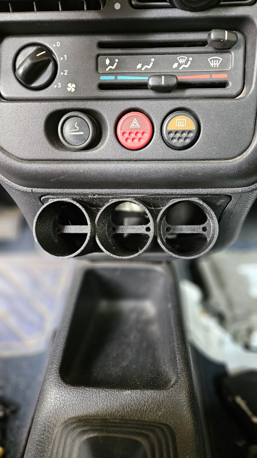 Support 2 ou 3 manomètres 52 mm Peugeot 106 Phase 1 et 2 (vue 3)