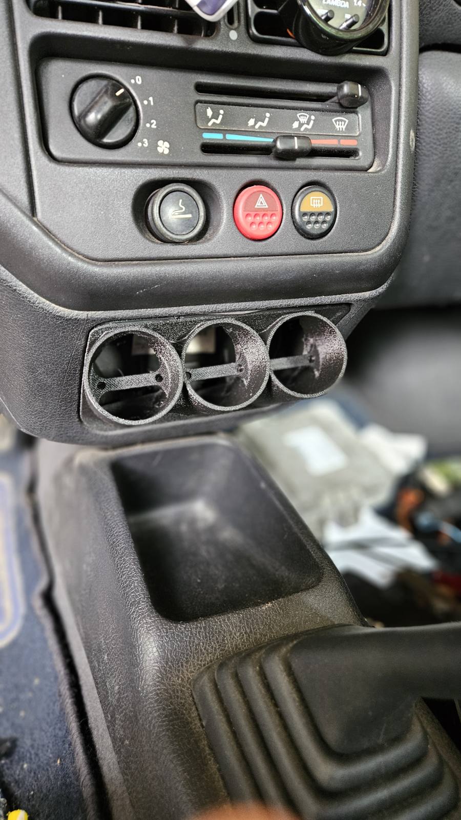 Support 2 ou 3 manomètres 52 mm Peugeot 106 Phase 1 et 2 (vue 6)